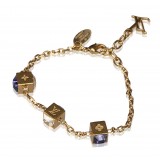 Louis Vuitton Vintage - Gamble Crystal Bracelet - Gold Purple - Gold and Swarovski Crystals - LV Bracelet - Luxury High Quality