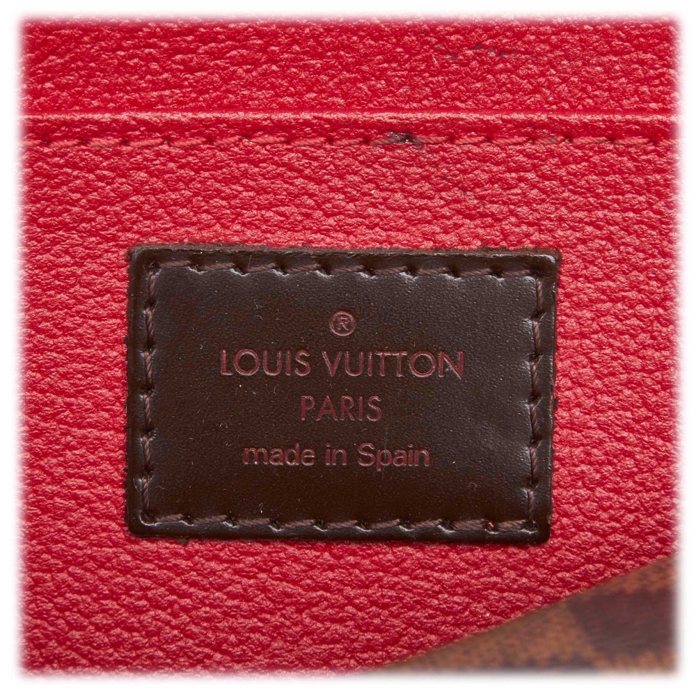 Stories Box Damier Ebène Colour coated canvas and red cowhide leather trim  with sequin, velour & embroidered patches. Louis Vuitton. Cruise Collection  2018., Handbags and Accessories Online, Ecommerce Retail
