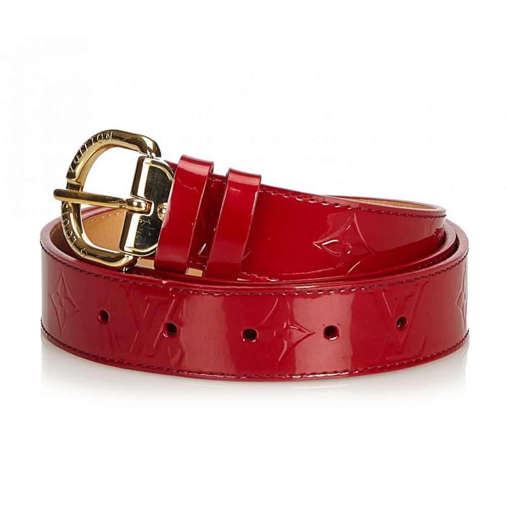 Louis Vuitton Vintage - Monogram Mini Lin Belt - Rosso Marrone Beige -  Cintura in Pelle - Alta Qualità Luxury - Avvenice