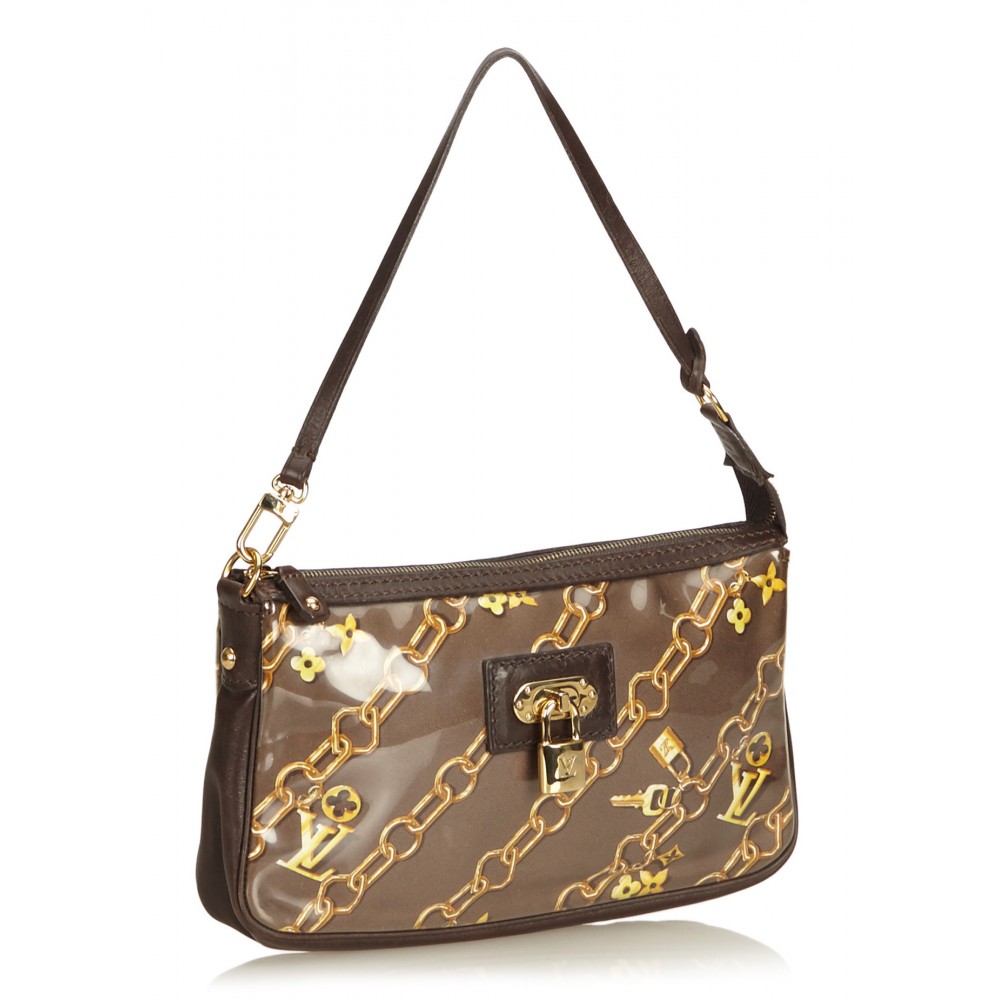 Pochette accessoire vinyl handbag Louis Vuitton Brown in Vinyl - 35444231