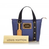 Louis Vuitton Vintage - Antigua Cabas PM Bag - Blu Nero - Borsa in Pelle e Tela - Alta Qualità Luxury