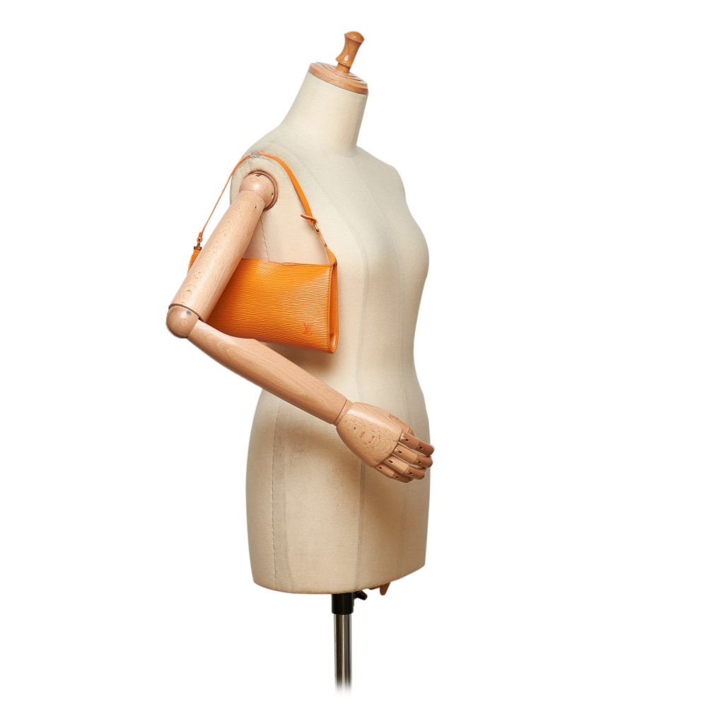 Louis Vuitton Clear Orange Epi Plage Pochette Accessoires Wristlet Pouch