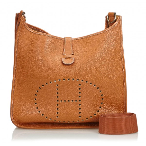 Hermes Vintage Hermes Evelyne GM Black Clemence Leather Shoulder Bag