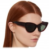Balenciaga - Cat Eye Havana Sunglasses in Acetate with Logos  - Sunglasses - Balenciaga Eyewear
