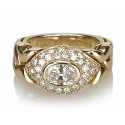 Bulgari Vintage - 18K Diamond Ring - Bvlgari Ring in Yellow Gold with Oval Diamond Heart - Luxury High Quality