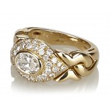 Bulgari Vintage - 18K Diamond Ring - Bvlgari Ring in Yellow Gold with Oval Diamond Heart - Luxury High Quality