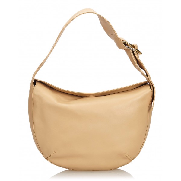 Cartier Vintage Leather Shoulder Bag Brown Beige Leather Shoulder Bag Luxury High Quality Avvenice