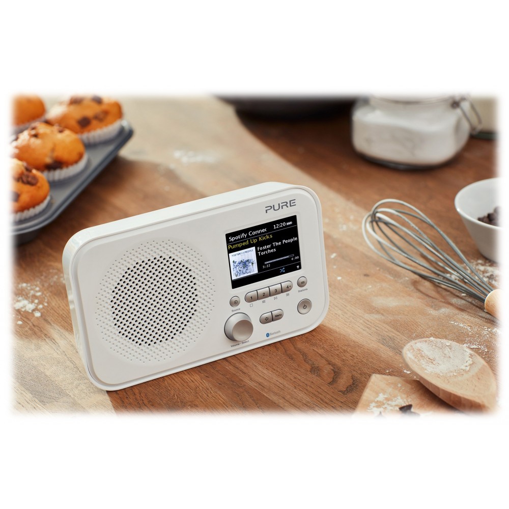 Pure Internet radio Elan IR5 con Bluetooth Spotify Connect, más de 25.000 emisoras de radio, alarma, temporizador de cocina, pantalla TFT a color de 2,8 pulgadas Negro 
