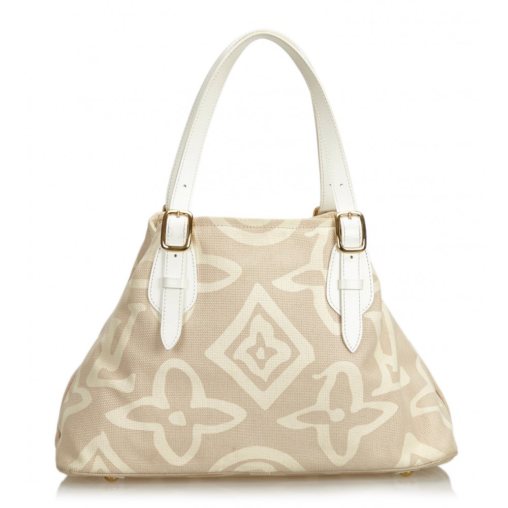 Louis Vuitton Vintage - Tahitienne Cabas PM Bag - Brown Beige - Canvas and Leather Handbag ...