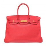 Hermès Vintage - Clemence Birkin 35 Bag - Rosa - Borsa in Pelle e Vitello - Alta Qualità Luxury