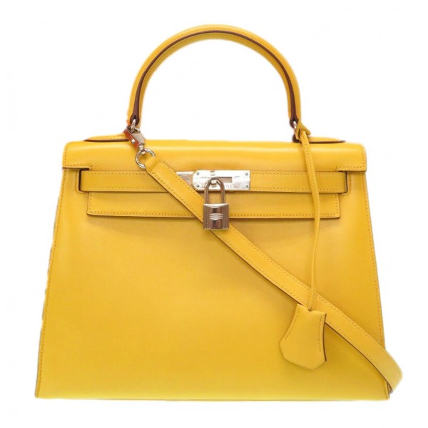 Hermès Vintage - Tadelakt Kelly 28 Bag - Gialla - Borsa in Pelle e Vitello  - Alta Qualità Luxury - Avvenice
