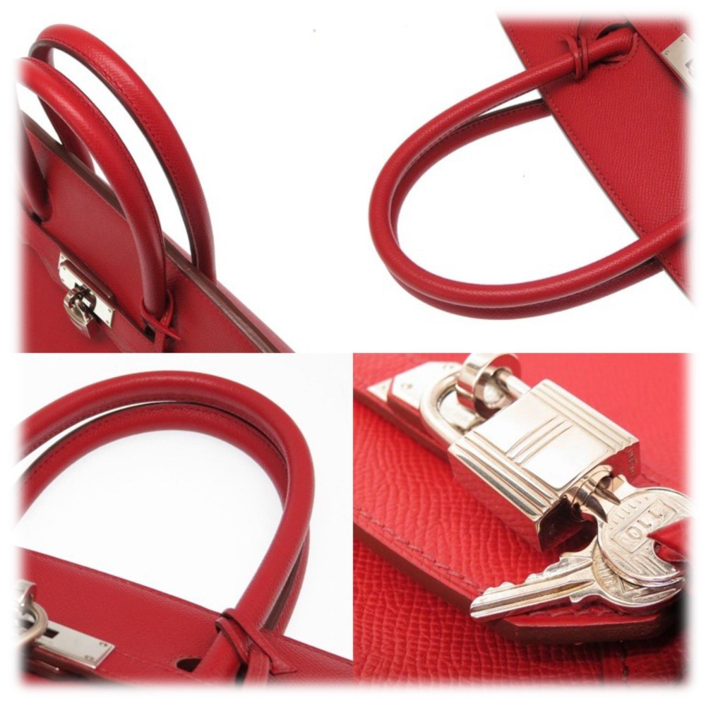Birkin 35 leather satchel Hermès Red in Leather - 31660192