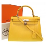 Hermès Vintage - Tadelakt Kelly 28 Bag - Gialla - Borsa in Pelle e Vitello - Alta Qualità Luxury