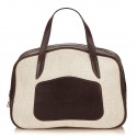 Hermès Vintage - Doha Bag - Bianca Avorio - Borsa in Pelle e Tessuto - Alta Qualità Luxury