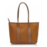 Hermès Vintage - Garden Zip PM Bag - Marrone - Borsa in Pelle e Tessuto - Alta Qualità Luxury