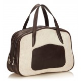 Hermès Vintage - Doha Bag - White Ivory - Leather and Canvas Handbag - Luxury High Quality