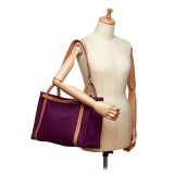 Hermès Vintage - Cabalicol Canvas Tote Bag - Viola Marrone - Borsa in Pelle e Tessuto - Alta Qualità Luxury