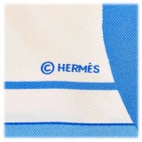 Hermès Vintage - Vive Les Champions Scarf - Light Blue Multi - Silk Foulard - Luxury High Quality