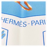 Hermès Vintage - Vive Les Champions Scarf - Blu Chiaro Multi - Foulard in Seta - Alta Qualità Luxury