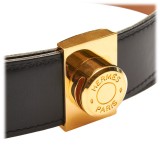 Hermès Vintage - Leather Clou De Selle Belt - Nero Oro - Cintura in Pelle - Alta Qualità Luxury