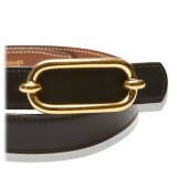 Hermès Vintage - Leather Belt - Nero Oro - Cintura in Pelle - Alta Qualità Luxury