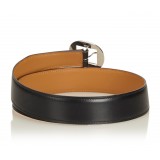 Hermès Vintage - Leather Belt - Nero Argento - Cintura in Pelle - Alta Qualità Luxury