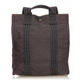 Hermès Vintage - Herline Canvas Backpack PM - Grigio Scuro - Zaino in Tessuto - Alta Qualità Luxury