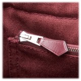 Hermès Vintage - Leather Base Fourre Tout MM Bag - Red Bordeaux Brown - Leather and Canvas Handbag - Luxury High Quality