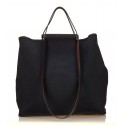 Hermès Vintage - Canvas Cabag Tote Bag - Blue Brown - Leather and Canvas Handbag - Luxury High Quality
