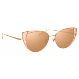 Linda Farrow - 855 C6 Cat Eye Sunglasses - Rose Gold and Peach - Linda Farrow Eyewear - Alessandra Ambrosio Official