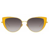Linda Farrow - 855 C3 Cat Eye Sunglasses - Yellow Gold and Yellow - Linda Farrow Eyewear