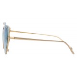 Linda Farrow - 855 C7 Cat Eye Sunglasses - Light Gold and Blue - Linda Farrow Eyewear