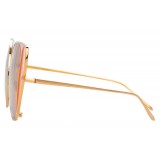 Linda Farrow - Occhiali da Sole Cat Eye 854 C6 - Oro Rosa e Pesca - Linda Farrow Eyewear