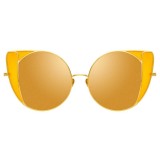 Linda Farrow - Occhiali da Sole Cat Eye 854 C4 - Oro Giallo - Linda Farrow Eyewear