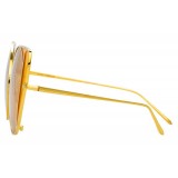 Linda Farrow - Occhiali da Sole Cat Eye 854 C4 - Oro Giallo - Linda Farrow Eyewear