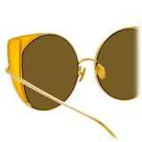 Linda Farrow - Occhiali da Sole Cat Eye 854 C4 - Oro Giallo - Linda Farrow Eyewear