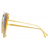 Linda Farrow - Occhiali da Sole Cat Eye 854 C3 - Oro Giallo e Giallo - Linda Farrow Eyewear