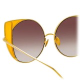 Linda Farrow - Occhiali da Sole Cat Eye 854 C3 - Oro Giallo e Giallo - Linda Farrow Eyewear