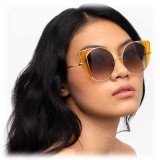 Linda Farrow - Occhiali da Sole Cat Eye 854 C3 - Oro Giallo e Giallo - Linda Farrow Eyewear