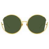 Linda Farrow - Occhiali da Sole Rotondi 851 C4 - Oro Giallo - Linda Farrow Eyewear