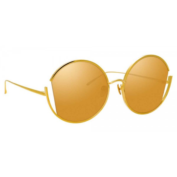 Linda Farrow - 851 C1 Round Sunglasses - Yellow Gold - Linda Farrow Eyewear
