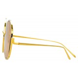 Linda Farrow - Occhiali da Sole Rotondi 851 C1 - Oro Giallo - Linda Farrow Eyewear