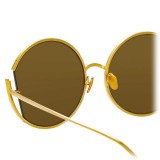 Linda Farrow - Occhiali da Sole Rotondi 851 C1 - Oro Giallo - Linda Farrow Eyewear