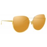 Linda Farrow - Occhiali da Sole Oversized 847 C1 - Oro Giallo - Linda Farrow Eyewear