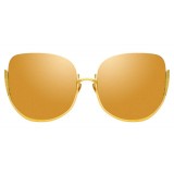 Linda Farrow - Occhiali da Sole Oversized 847 C1 - Oro Giallo - Linda Farrow Eyewear