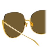 Linda Farrow - Occhiali da Sole Oversized 847 C1 - Oro Giallo - Linda Farrow Eyewear