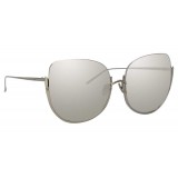 Linda Farrow - Occhiali da Sole Oversized 847 C2 - Oro Bianco - Linda Farrow Eyewear