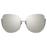 Linda Farrow - Occhiali da Sole Oversized 847 C2 - Oro Bianco - Linda Farrow Eyewear