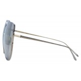 Linda Farrow - Occhiali da Sole Oversized 847 C2 - Oro Bianco - Linda Farrow Eyewear