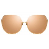 Linda Farrow - Occhiali da Sole Oversized 847 C3 - Oro Rosa - Linda Farrow Eyewear